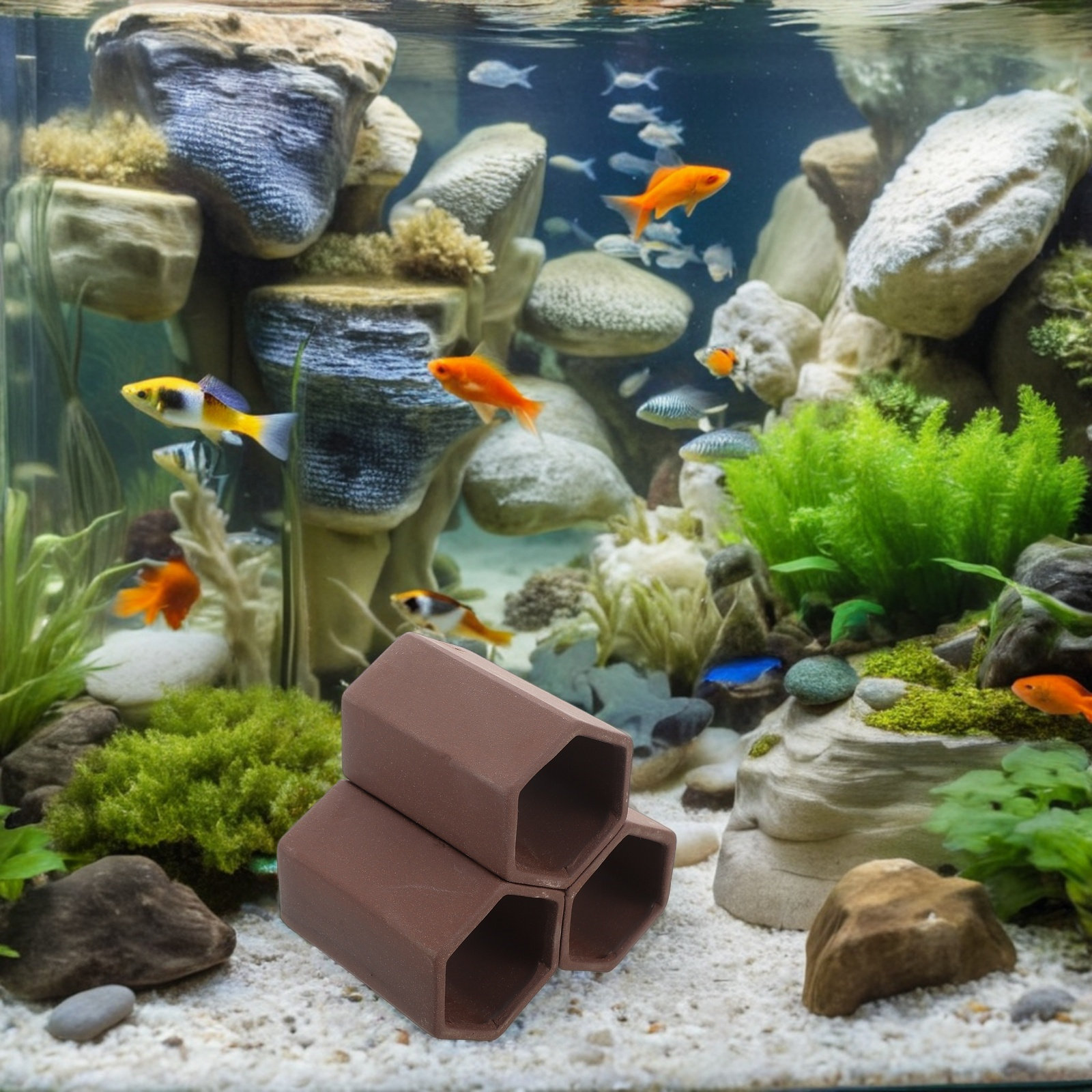 Aquarium Fish Hiding Spot - Pottery Aquarium Shrimp Hideout Breeding Habitat