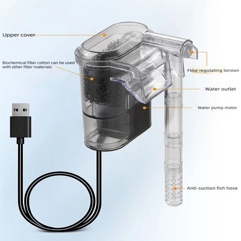 Mini Suspended USB Filter for  - Aquarium Fish Tank Cleaner recension och pris