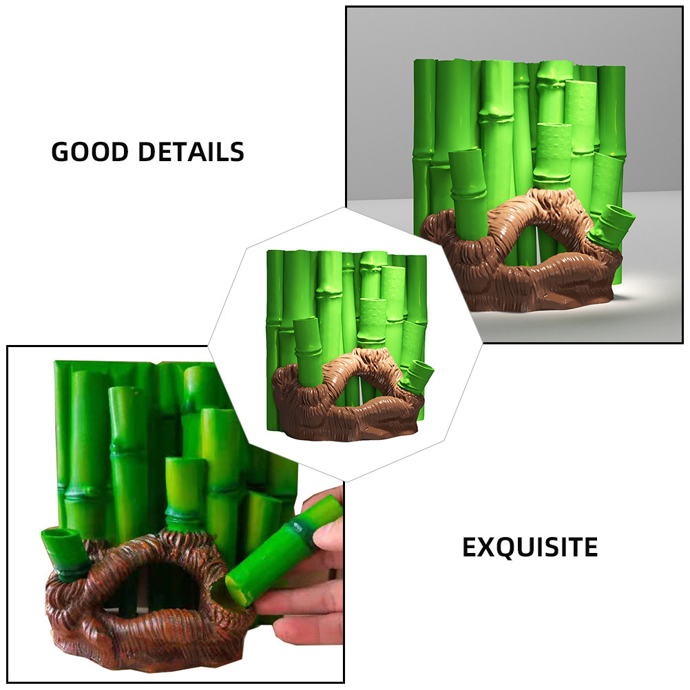 1Pcs Fish Tank 3D Bamboo Resin - Aquarium Fish Cave recension och pris