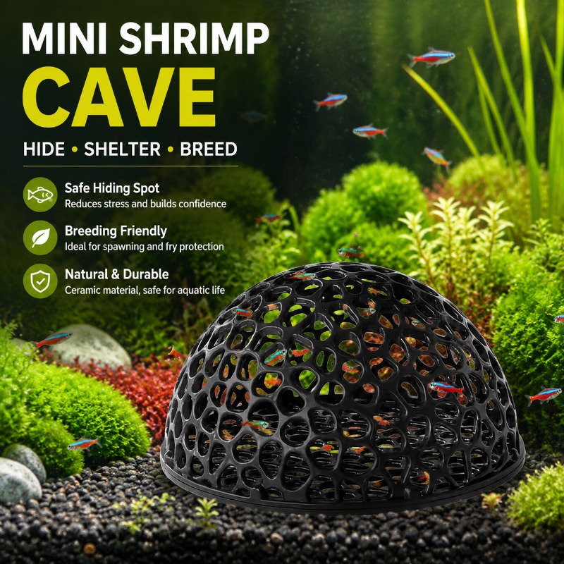 Mini Porous Ceramic Shrimp Cav - Aquarium Fish Hiding Spot recension och pris