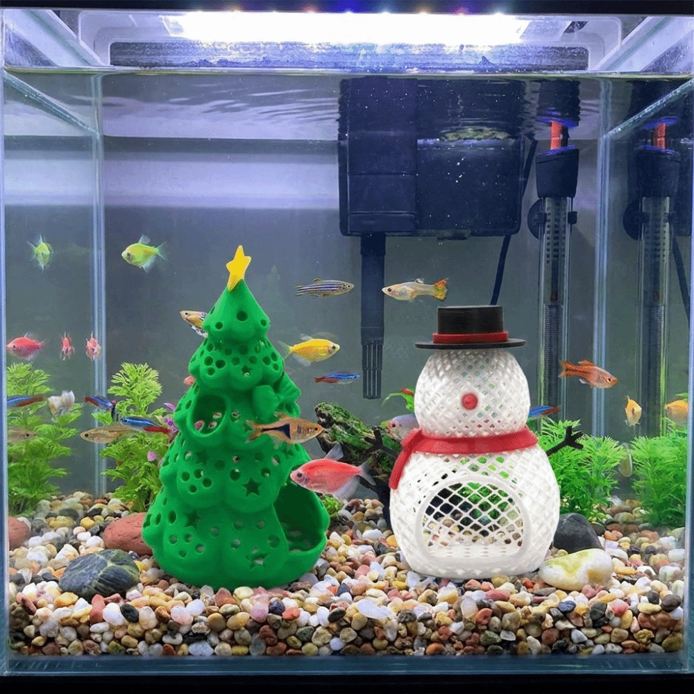 3D Printed Christmas Aquarium  - Aquarium Fish Hiding Spot recension och pris